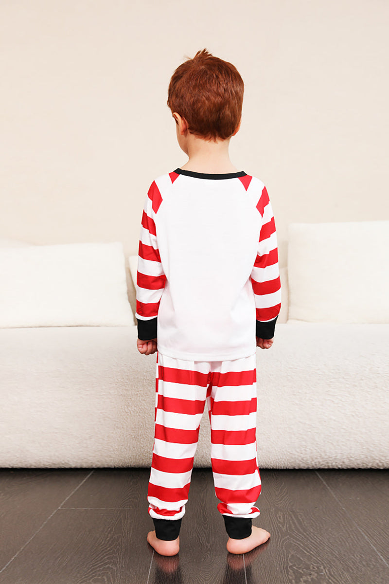 Load image into Gallery viewer, Red Stripes Snowmen Christmas Family Pajamas Set