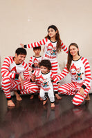 Load image into Gallery viewer, Red Stripes Snowmen Christmas Family Pajamas Set