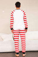Load image into Gallery viewer, Red Stripes Snowmen Christmas Family Pajamas Set