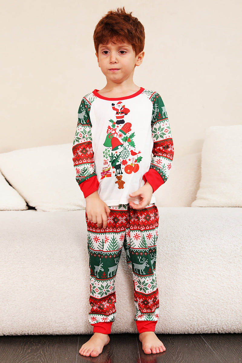 Load image into Gallery viewer, Red Green Family Christmas Tree Pajamas Set