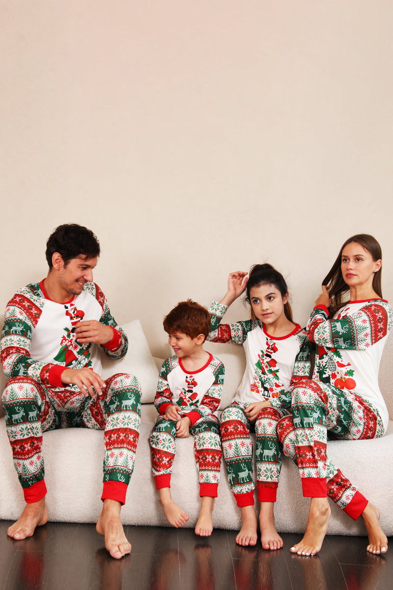 Load image into Gallery viewer, Red Green Family Christmas Tree Pajamas Set