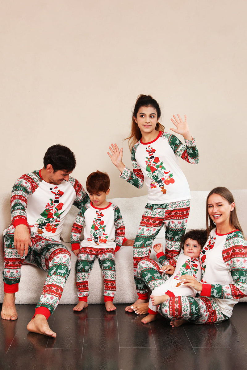 Load image into Gallery viewer, Red Green Family Christmas Tree Pajamas Set