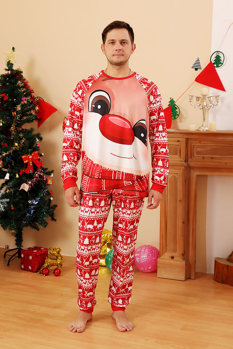 Load image into Gallery viewer, Red Deer Print Christmas Family Matching Pajamas Set