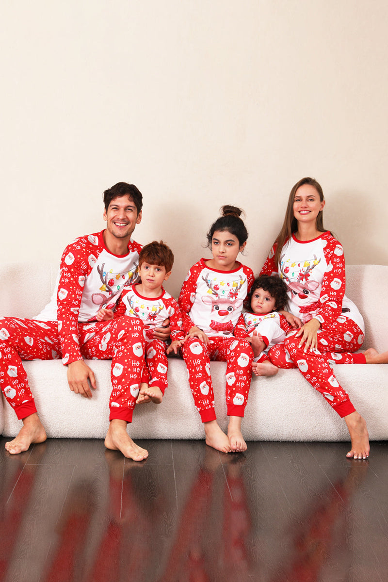 Load image into Gallery viewer, Red Deer Print Family Christmas Pajamas