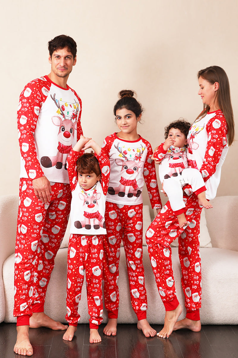 Load image into Gallery viewer, Red Deer Print Family Christmas Pajamas