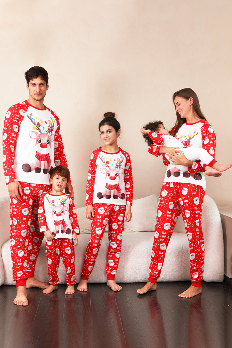 Load image into Gallery viewer, Red Deer Print Family Christmas Pajamas