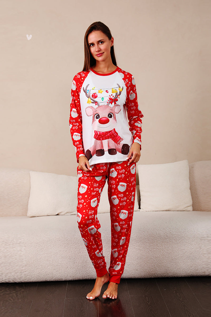 Load image into Gallery viewer, Red Deer Print Family Christmas Pajamas