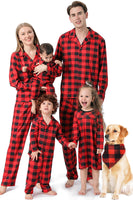 Load image into Gallery viewer, Red Plaid Christmas Family Matching 2 Pieces Pajamas Set