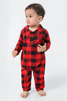 Load image into Gallery viewer, Red Plaid Christmas Family Matching 2 Pieces Pajamas Set