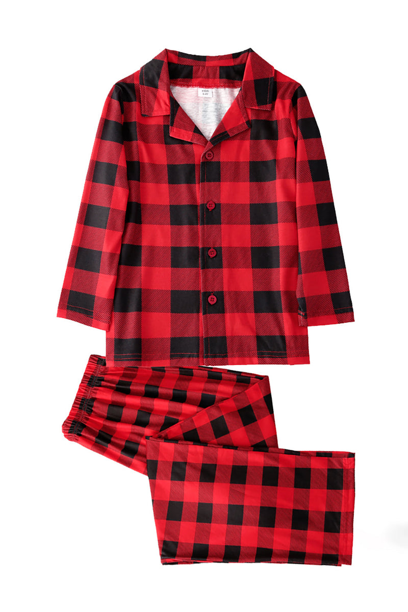 Load image into Gallery viewer, Red Plaid Christmas Family Matching 2 Pieces Pajamas Set