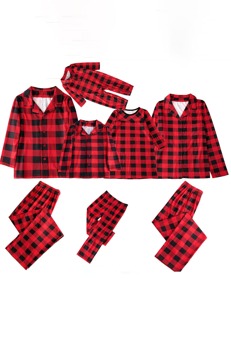 Load image into Gallery viewer, Red Plaid Christmas Family Matching 2 Pieces Pajamas Set