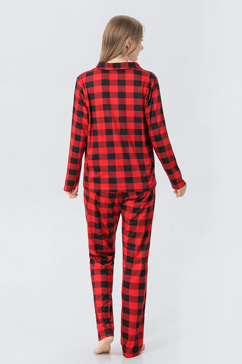 Load image into Gallery viewer, Red Plaid Christmas Family Matching 2 Pieces Pajamas Set