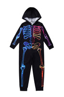 Load image into Gallery viewer, Family Cozy Skeleton Print Zip Up Hoodie Jumpsuits