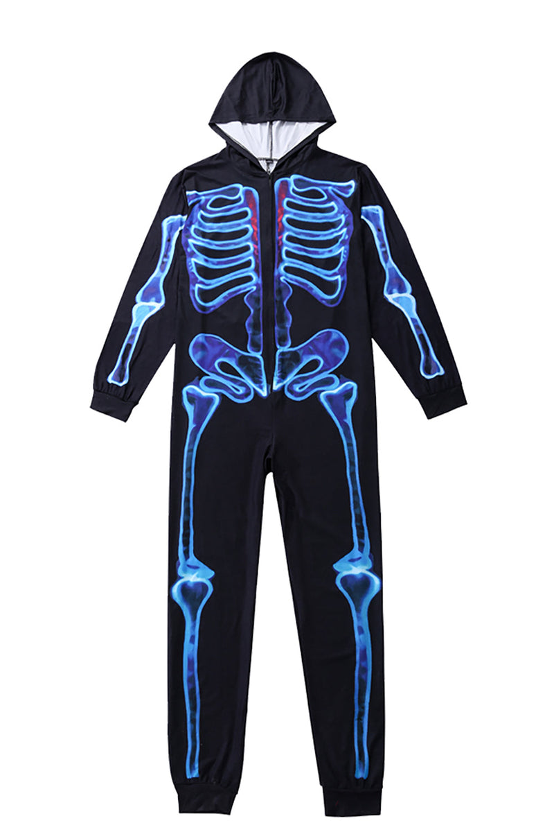 Load image into Gallery viewer, Family Cozy Skeleton Print Zip Up Hoodie Jumpsuits