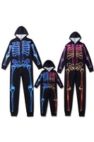 Load image into Gallery viewer, Family Cozy Skeleton Print Zip Up Hoodie Jumpsuits