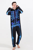 Load image into Gallery viewer, Family Cozy Skeleton Print Zip Up Hoodie Jumpsuits