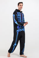 Load image into Gallery viewer, Family Cozy Skeleton Print Zip Up Hoodie Jumpsuits