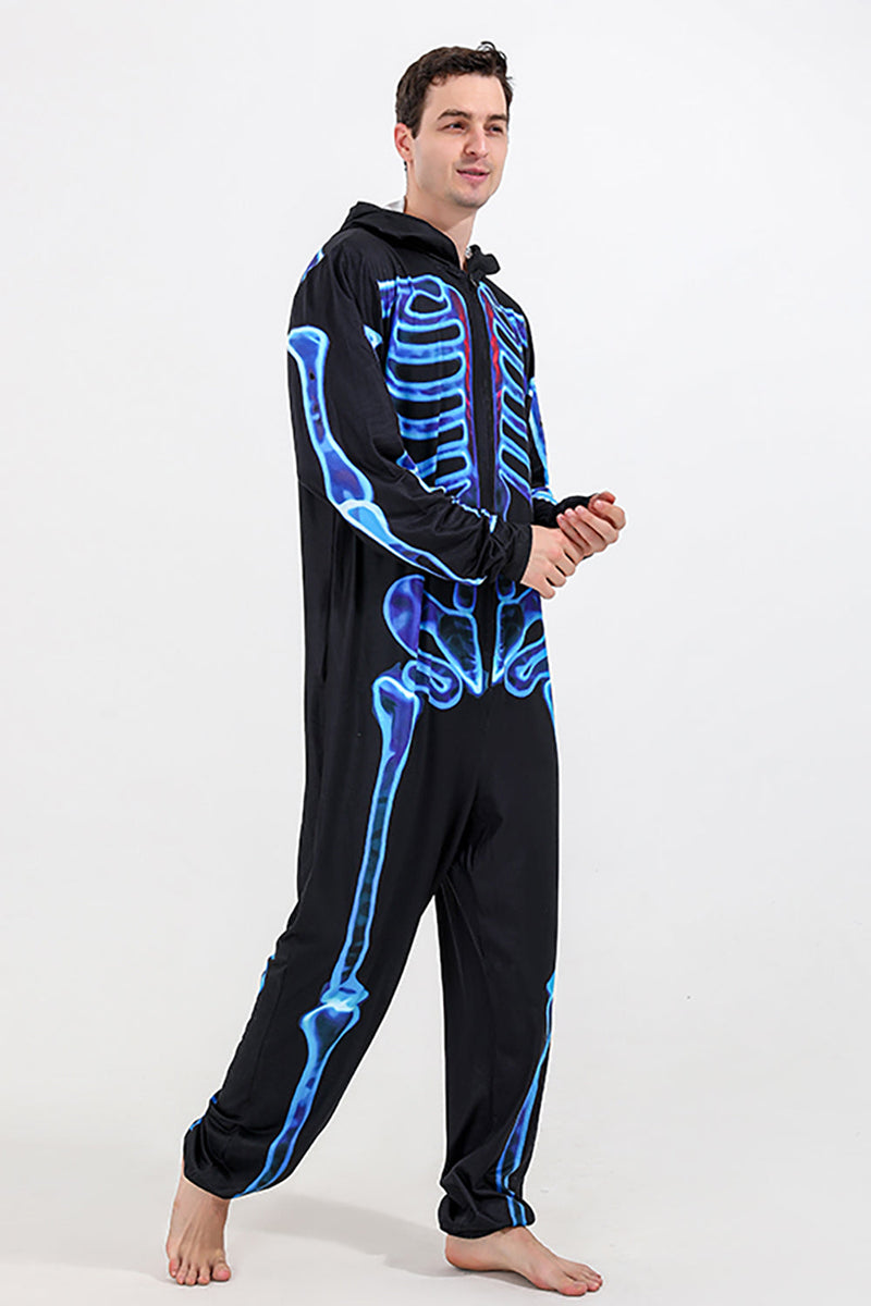Load image into Gallery viewer, Family Cozy Skeleton Print Zip Up Hoodie Jumpsuits