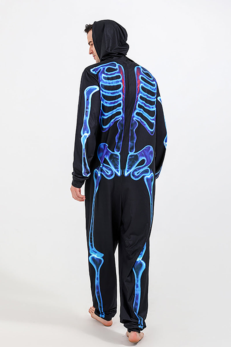 Load image into Gallery viewer, Family Cozy Skeleton Print Zip Up Hoodie Jumpsuits