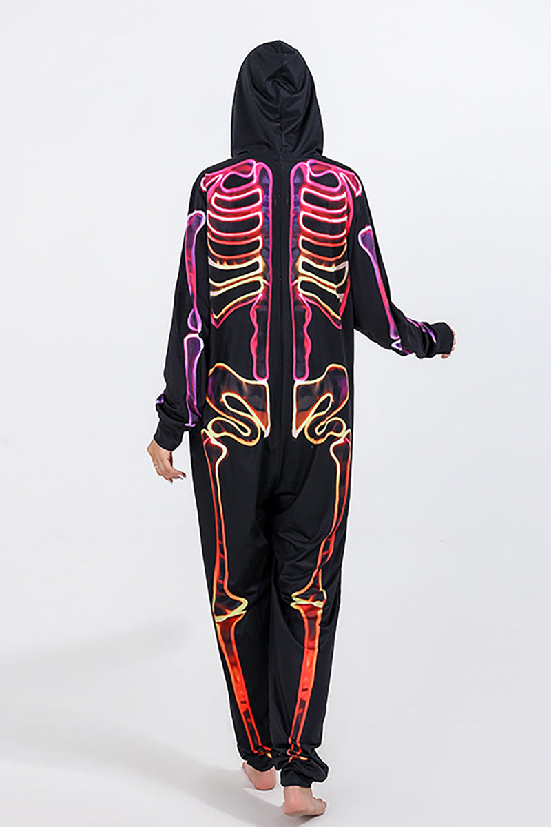 Load image into Gallery viewer, Family Cozy Skeleton Print Zip Up Hoodie Jumpsuits