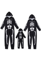Load image into Gallery viewer, Family Cozy Skeleton Black Print Zip Up Hoodie Onesie