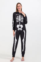 Load image into Gallery viewer, Family Cozy Skeleton Black Print Zip Up Hoodie Onesie