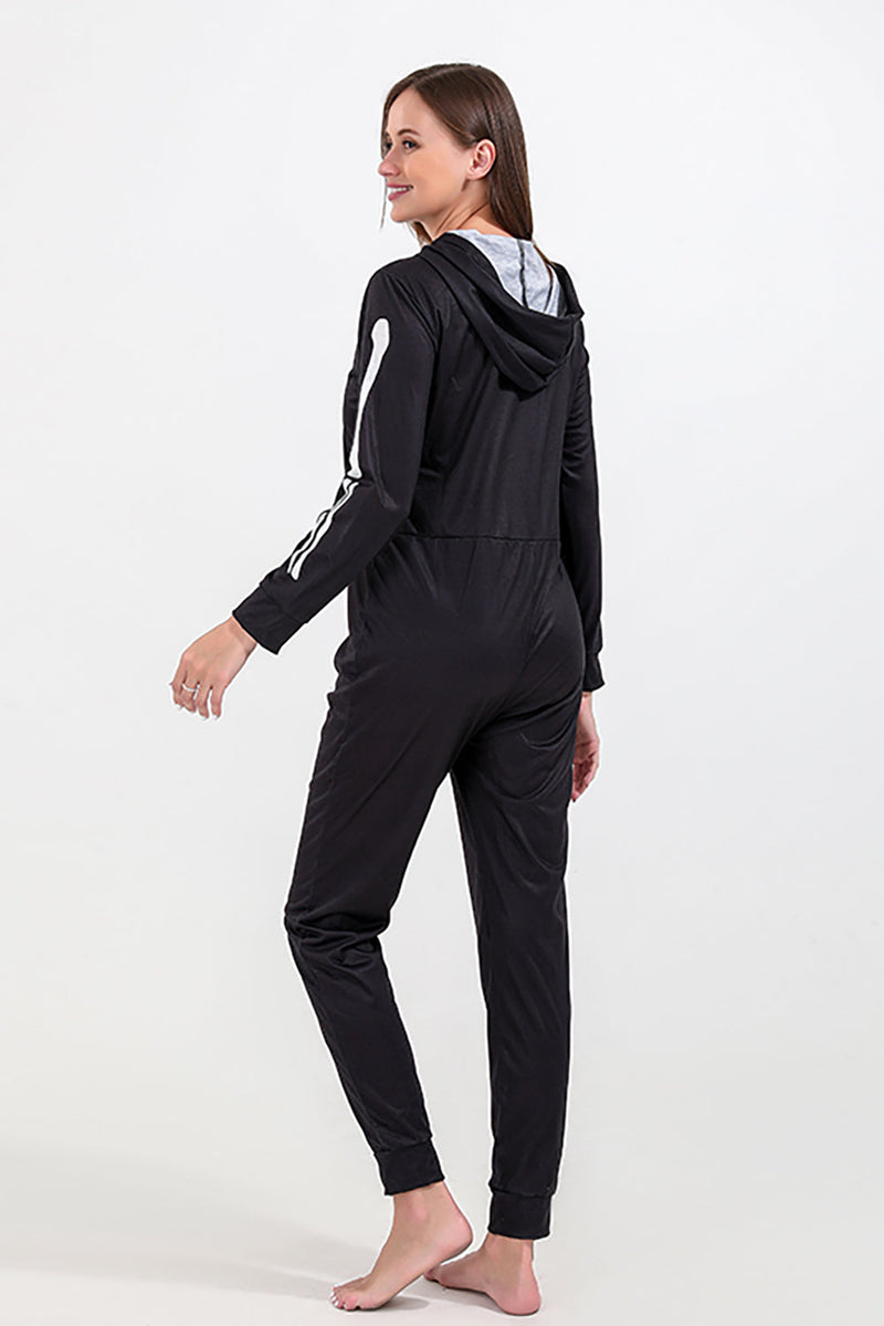 Load image into Gallery viewer, Family Cozy Skeleton Black Print Zip Up Hoodie Onesie