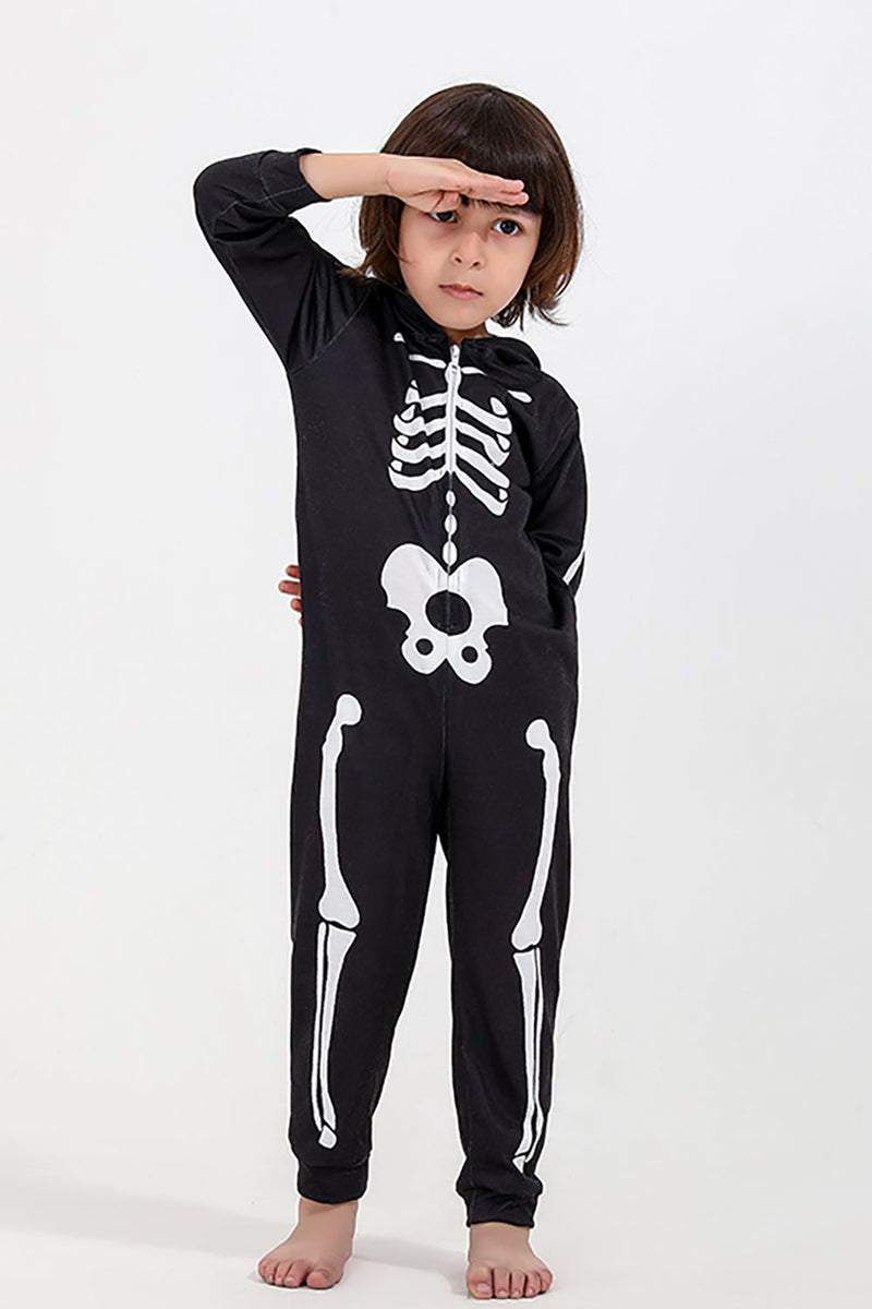 Load image into Gallery viewer, Family Cozy Skeleton Black Print Zip Up Hoodie Onesie