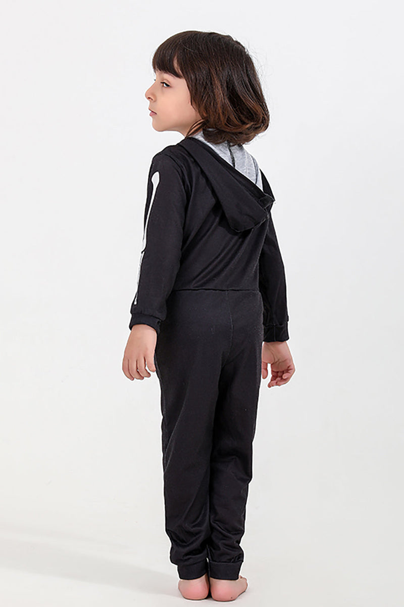 Load image into Gallery viewer, Family Cozy Skeleton Black Print Zip Up Hoodie Onesie