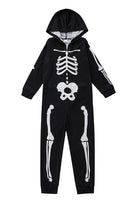 Load image into Gallery viewer, Family Cozy Skeleton Black Print Zip Up Hoodie Onesie