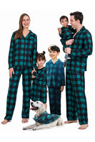 Load image into Gallery viewer, Dark Green Plaid Christmas Family Matching 2 Pieces Pajamas Set
