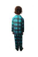 Load image into Gallery viewer, Dark Green Plaid Christmas Family Matching 2 Pieces Pajamas Set