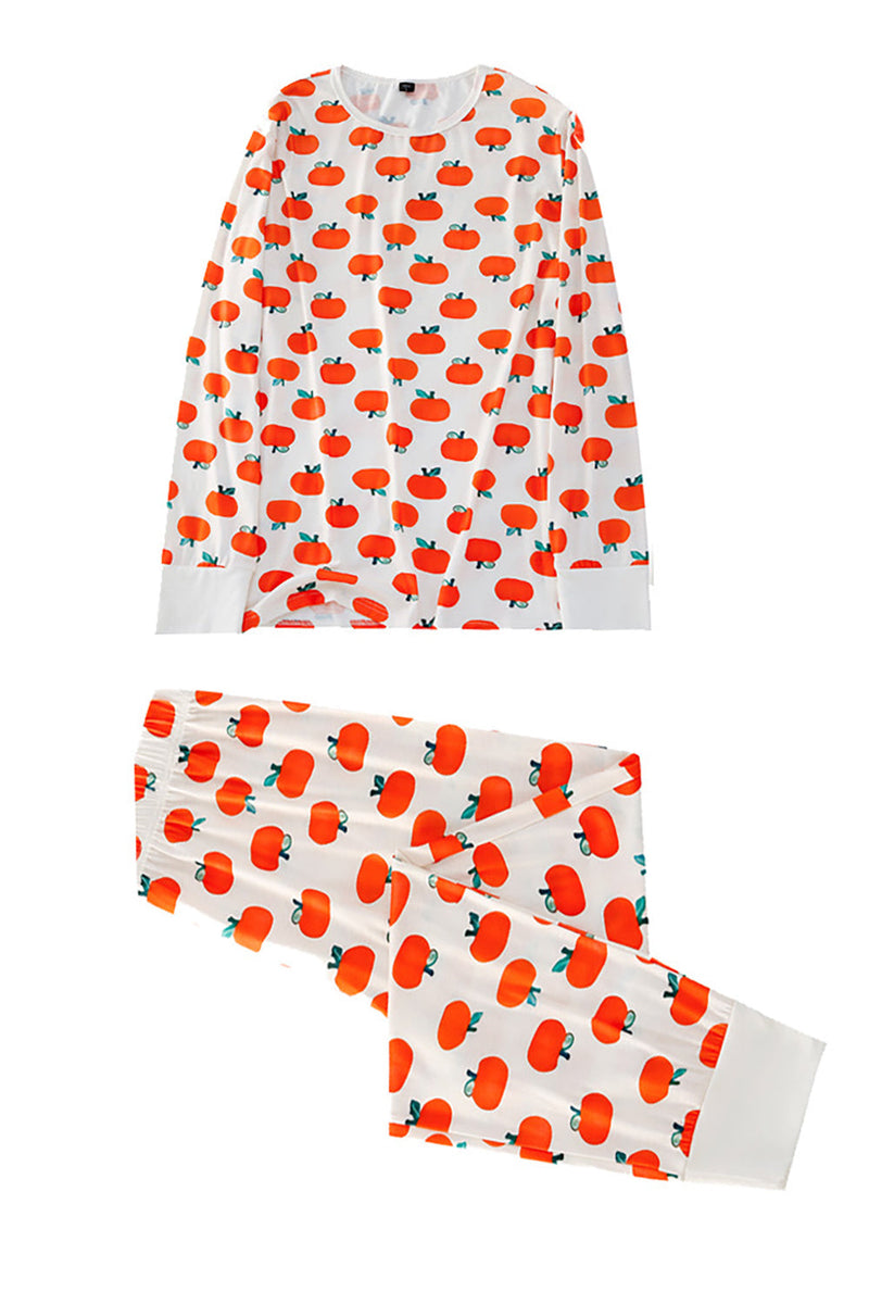 Load image into Gallery viewer, Orange Print Christmas Family Matching Pajamas Set