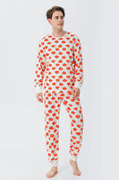 Load image into Gallery viewer, Orange Print Christmas Family Matching Pajamas Set