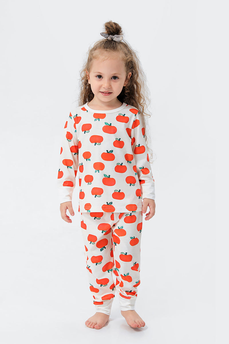 Load image into Gallery viewer, Orange Print Christmas Family Matching Pajamas Set
