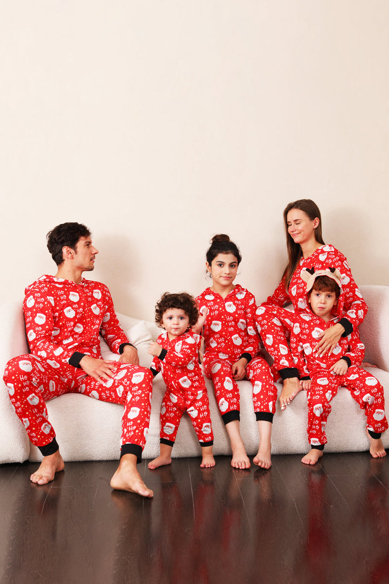 Load image into Gallery viewer, Family Red Christmas Claus Print Pajamas