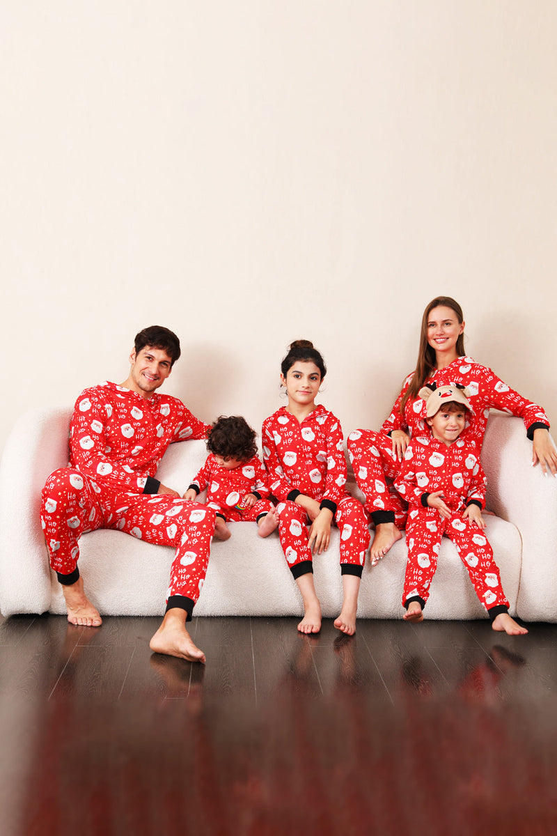 Load image into Gallery viewer, Family Red Christmas Claus Print Pajamas