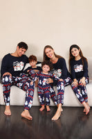 Load image into Gallery viewer, Navy Print Christmas Family Matching Pajamas Set