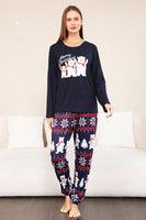 Load image into Gallery viewer, Navy Print Christmas Family Matching Pajamas Set
