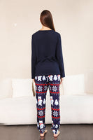 Load image into Gallery viewer, Navy Print Christmas Family Matching Pajamas Set
