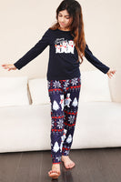 Load image into Gallery viewer, Navy Print Christmas Family Matching Pajamas Set