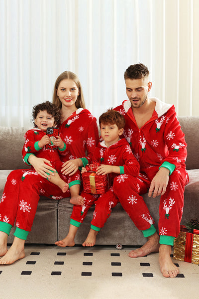 Red Flannel Snowflake Christmas Family Pajamas