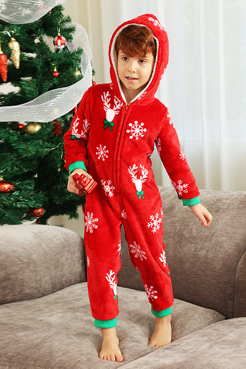 Load image into Gallery viewer, Red Flannel Snowflake Christmas Family Pajamas