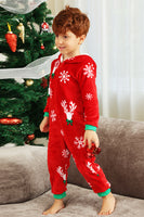 Load image into Gallery viewer, Red Flannel Snowflake Christmas Family Pajamas