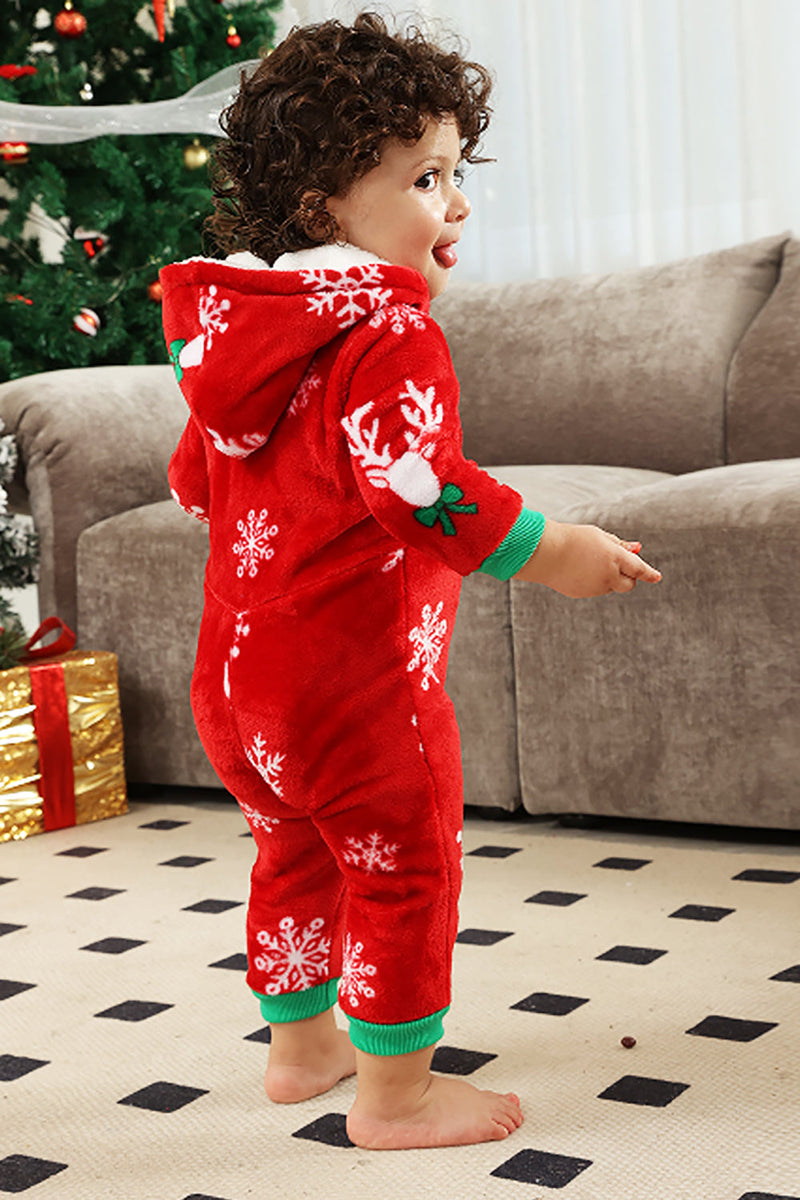 Load image into Gallery viewer, Red Flannel Snowflake Christmas Family Pajamas