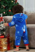 Load image into Gallery viewer, Christmas Family Royal Blue Flannel Snowflake Onesie Pajamas