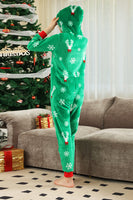 Load image into Gallery viewer, Christmas Family Green Flannel Snowflake Onesie Pajamas