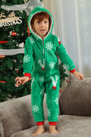 Load image into Gallery viewer, Christmas Family Green Flannel Snowflake Onesie Pajamas