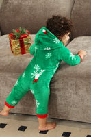 Load image into Gallery viewer, Christmas Family Green Flannel Snowflake Onesie Pajamas