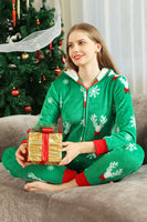 Load image into Gallery viewer, Christmas Family Green Flannel Snowflake Onesie Pajamas